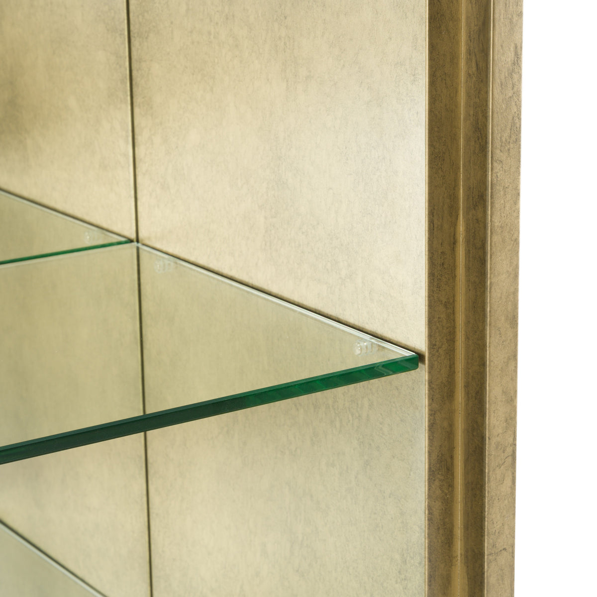 Poise Modern Antique Brass + Mirror Bookcase