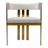 Pontiac Modern Beige Sherpa + Gold Dining Chair
