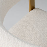 Pontiac Modern Beige Sherpa + Gold Dining Chair
