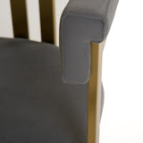 Pontiac Modern Grey Velvet + Champagne Gold Dining Chair