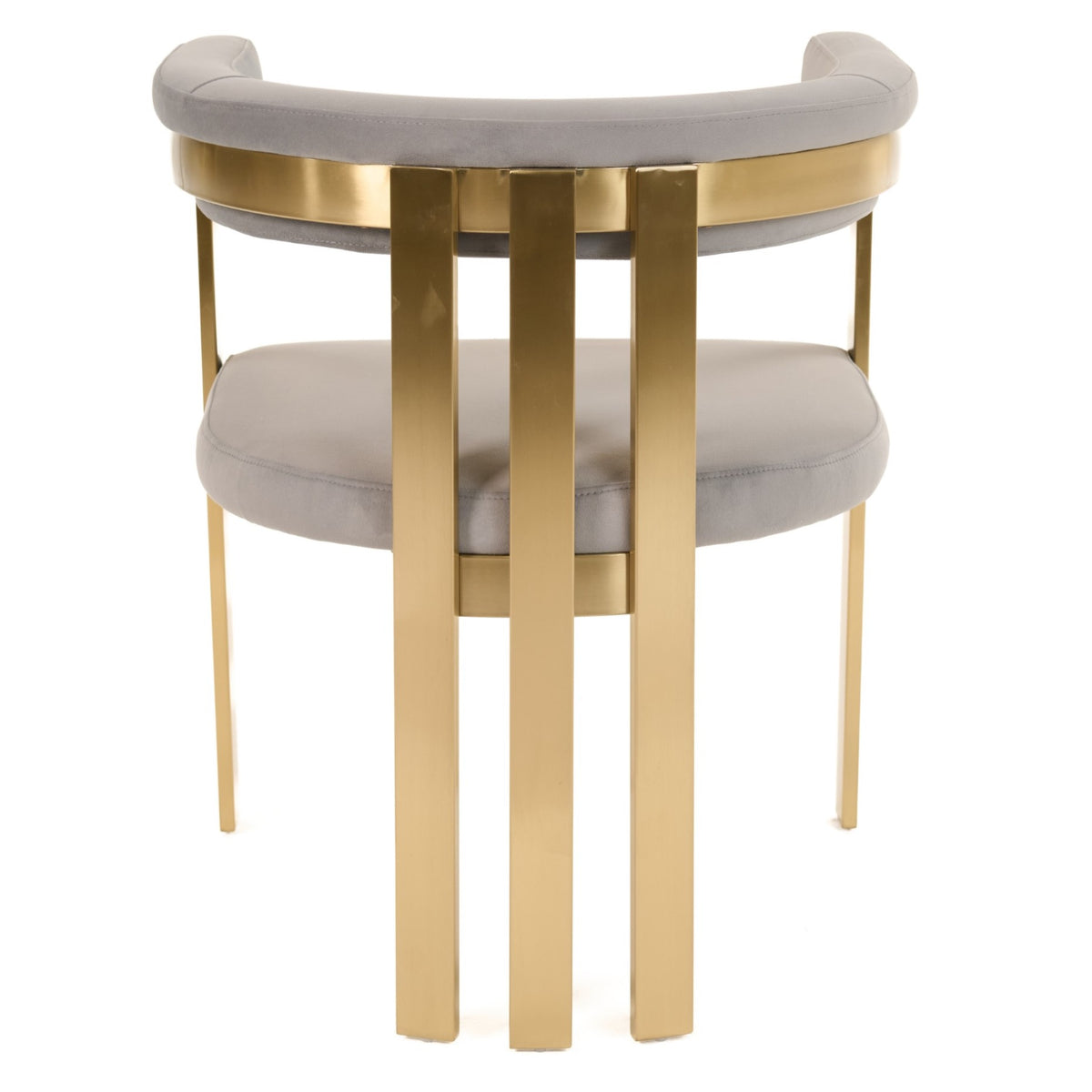 Pontiac Modern Grey Velvet + Champagne Gold Dining Chair