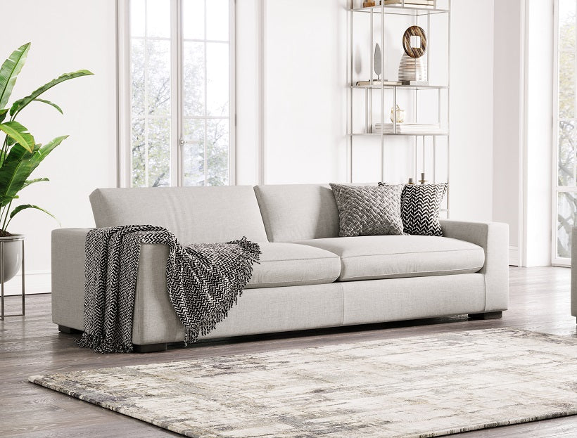 Poppy Modern White Fabric Sofa