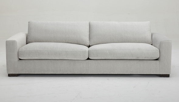 Poppy Modern White Fabric Long Sofa