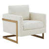 Prince Contemporary Cream Fabric + Gold Accent Chair