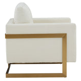Prince Contemporary Cream Fabric + Gold Accent Chair