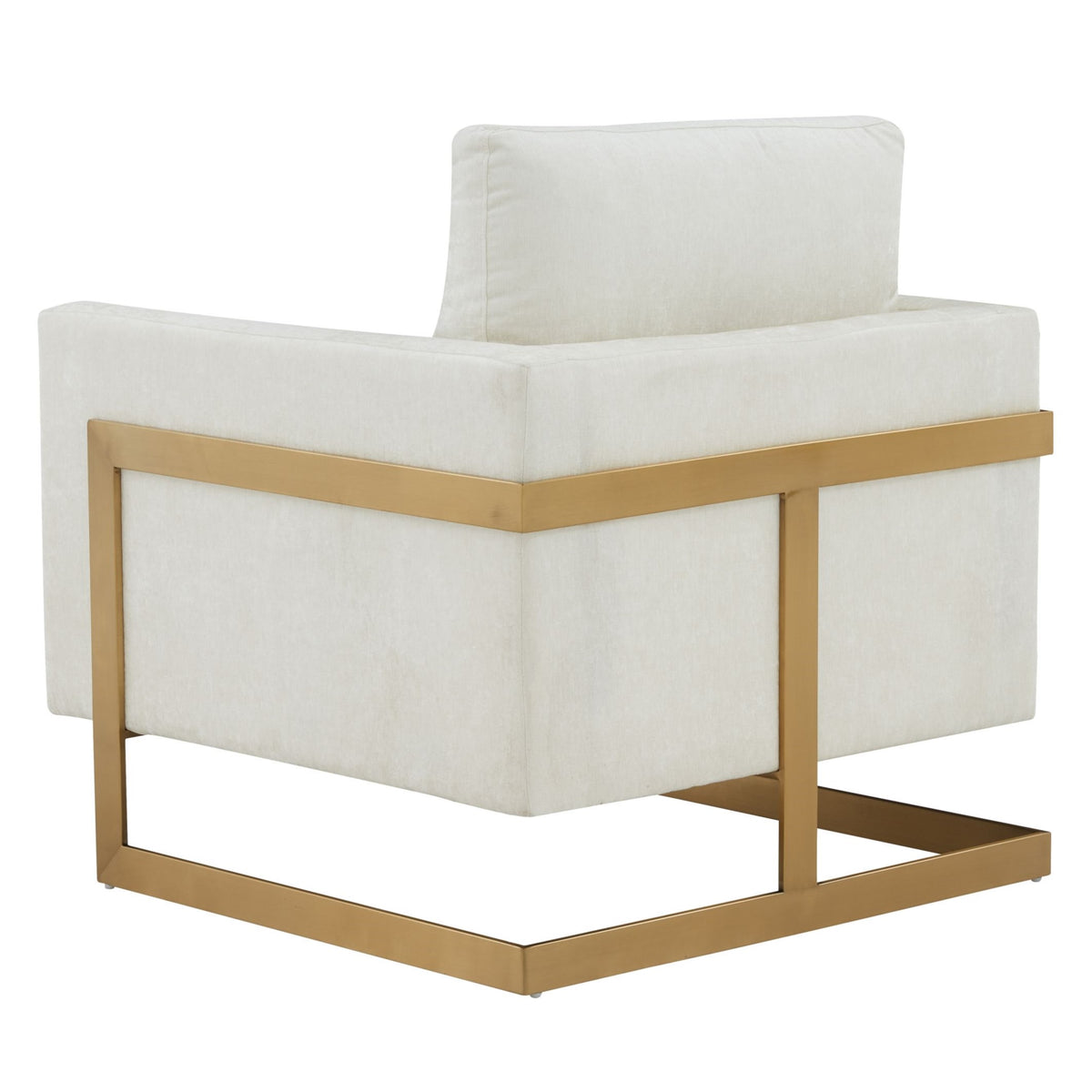 Prince Contemporary Cream Fabric + Gold Accent Chair