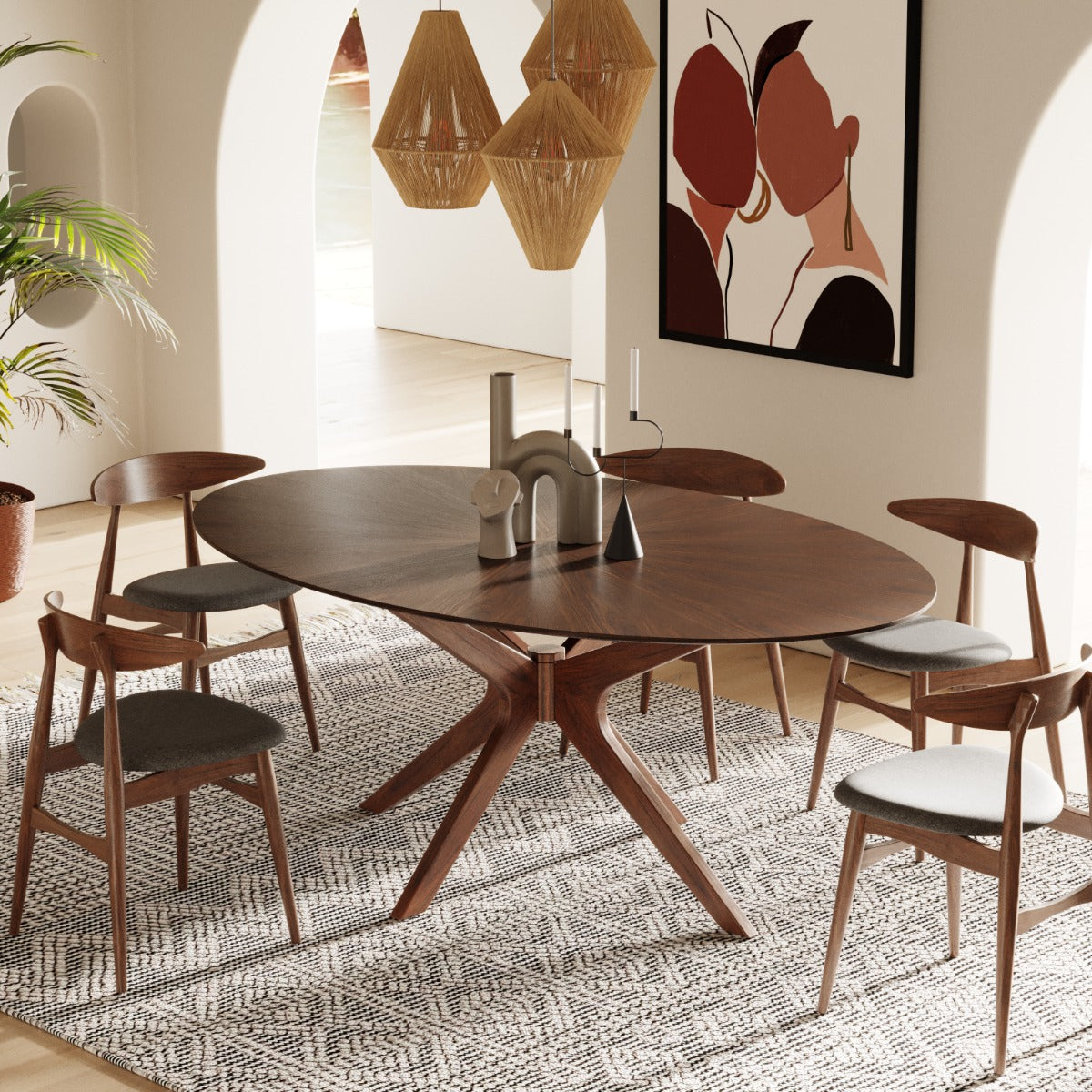 Prospect Modern Oval Walnut Dining Table
