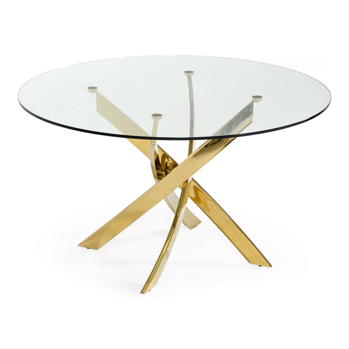 Pyrite Modern Round Glass Dining Table