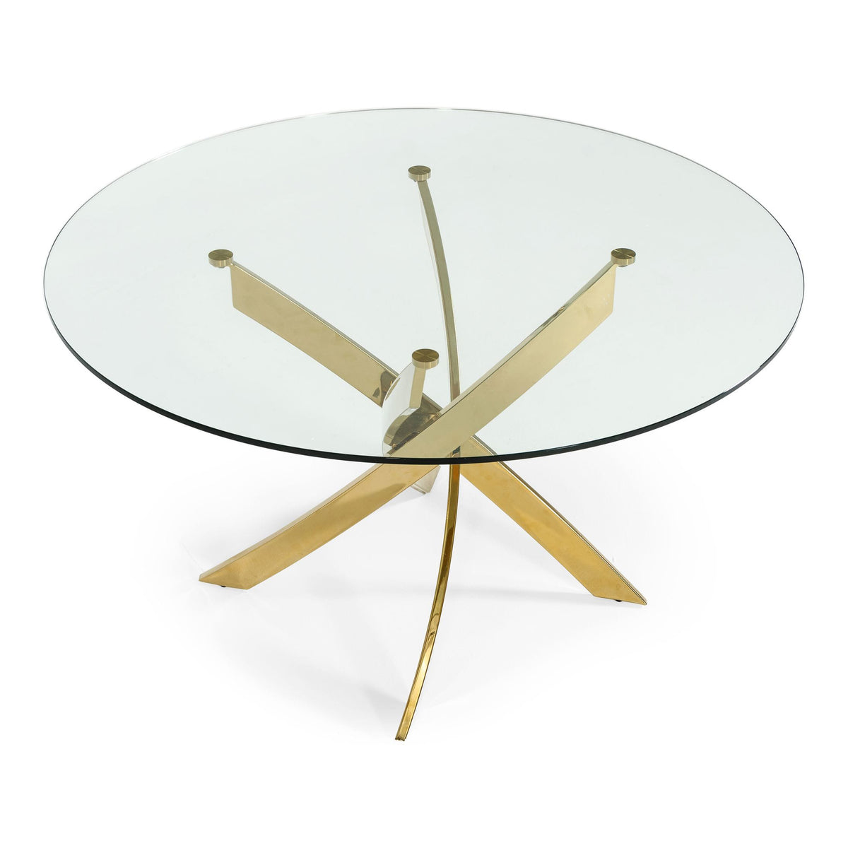 Pyrite Modern Round Glass Dining Table