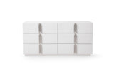 Token Modern White + Stainless Steel Bedroom Set