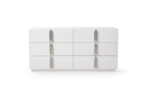 Token Modern White + Stainless Steel 4-Piece Bedroom Set