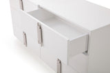 Token Modern White + Stainless Steel Bedroom Set