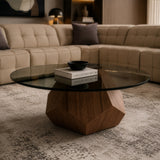 Rackham Mid-Century Walnut & Smoked Glass Coffee Table