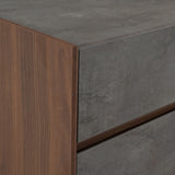 Rado Modern Walnut & Stucco Nightstand