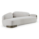 Rainier Contemporary Off-White Fabric + Antique Brass Sofa