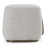 Rainier Contemporary Off-White Fabric + Antique Brass Ottoman