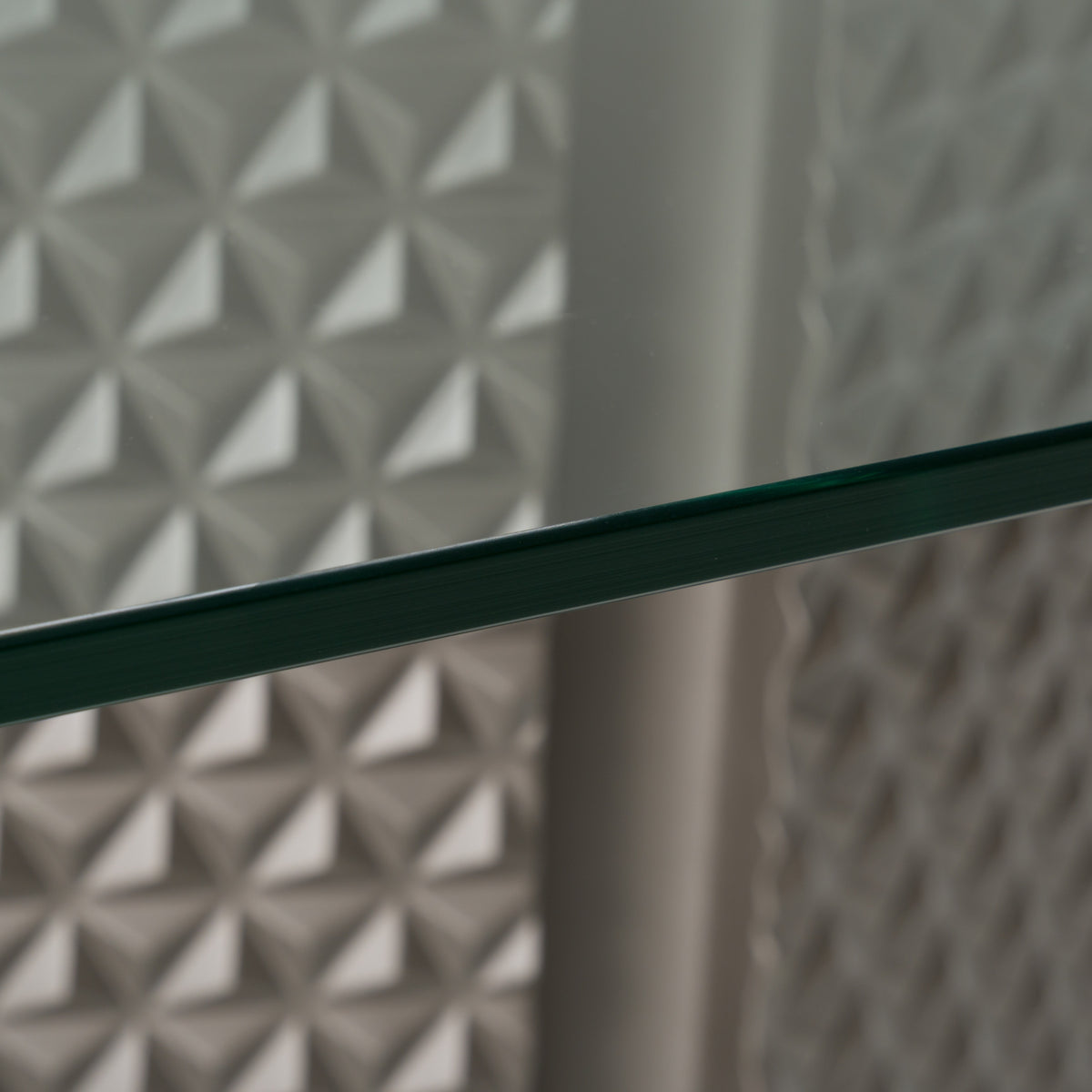 Raphael Modern Glass + Silver Dining Table