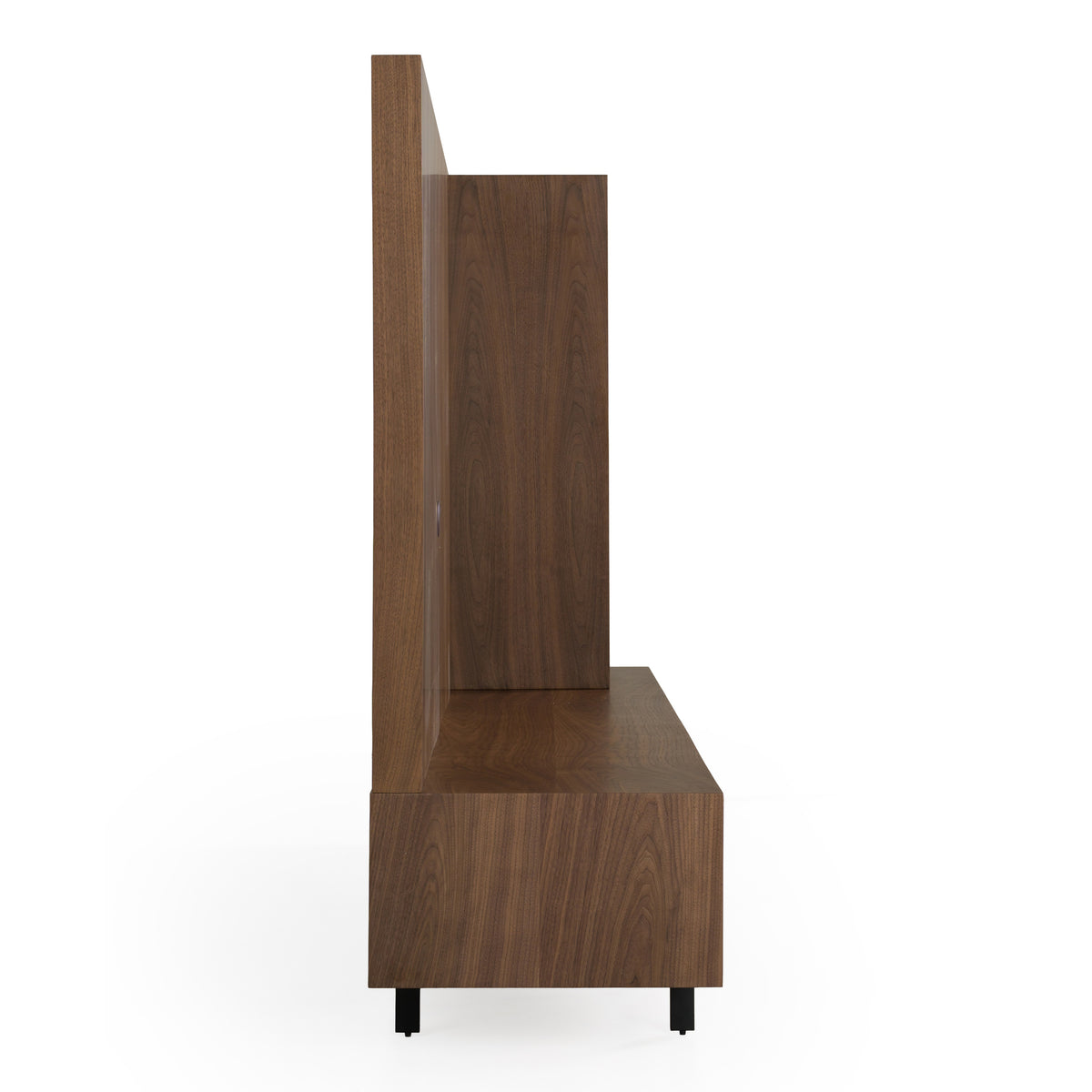 Raskin Contemporary Walnut Entertainment Center with LED Lighting