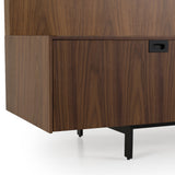 Raskin Contemporary Walnut Entertainment Center with LED Lighting
