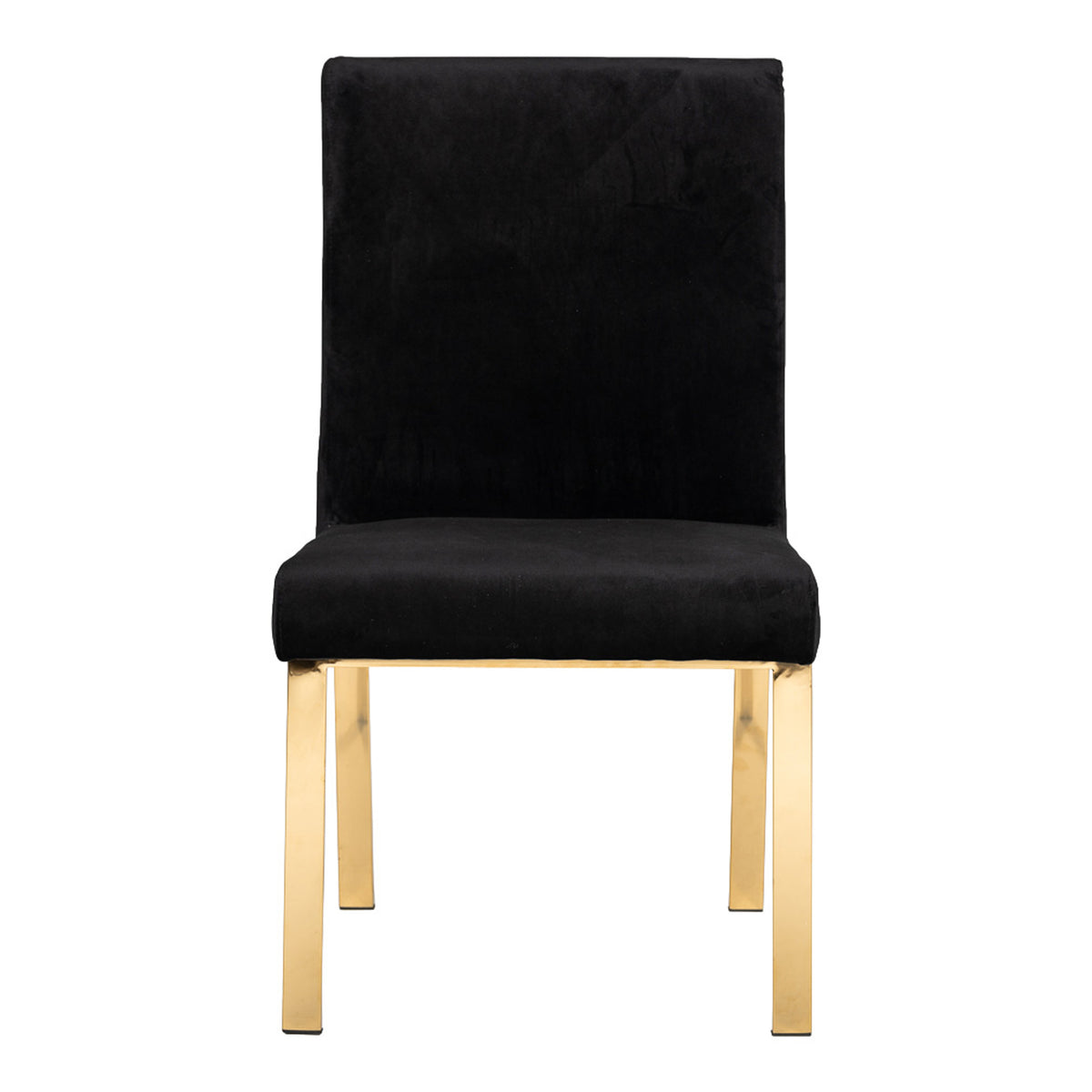 Reba Modern Black Velvet & Gold Dining Chair (Set of 2)
