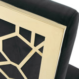 Reba Modern Black Velvet & Gold Dining Chair (Set of 2)