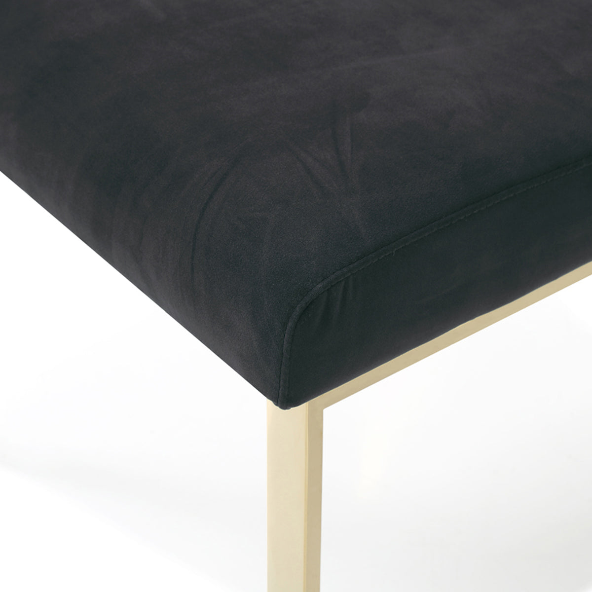 Reba Modern Black Velvet & Gold Dining Chair (Set of 2)