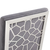 Reba Modern Grey Velvet & Stainless Steel Dining Chair (Set of 2)
