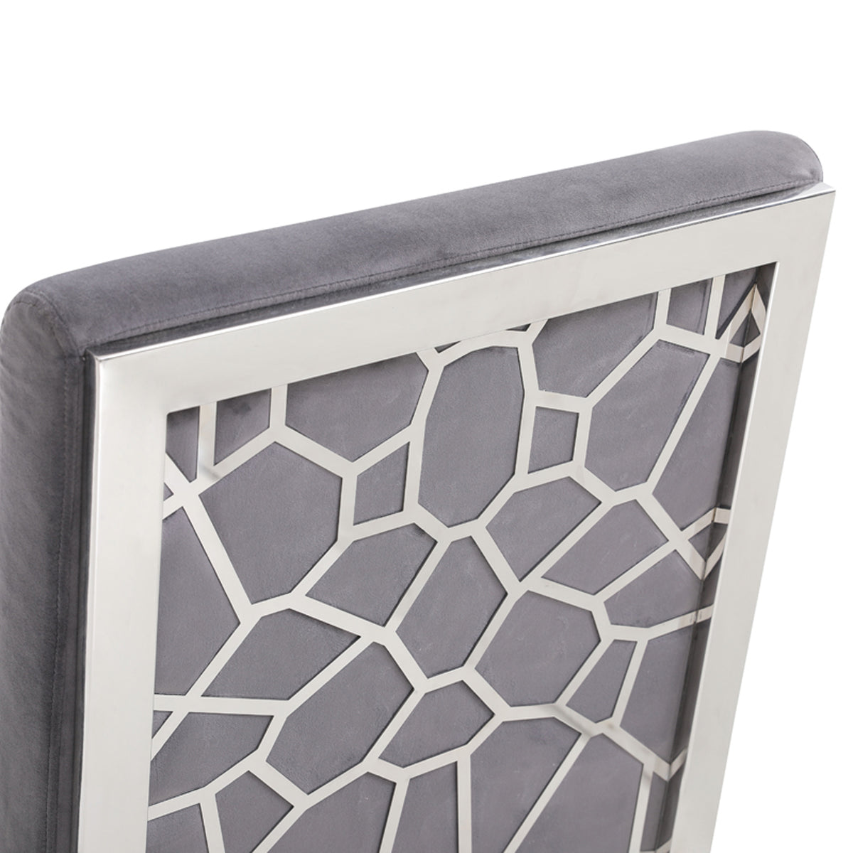 Reba Modern Grey Velvet & Stainless Steel Dining Chair (Set of 2)