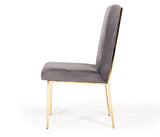 Reba Modern Grey Velvet & Gold Dining Chair (Set of 2)