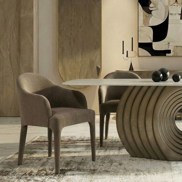 Reedy Modern Brown Fabric Dining Chair