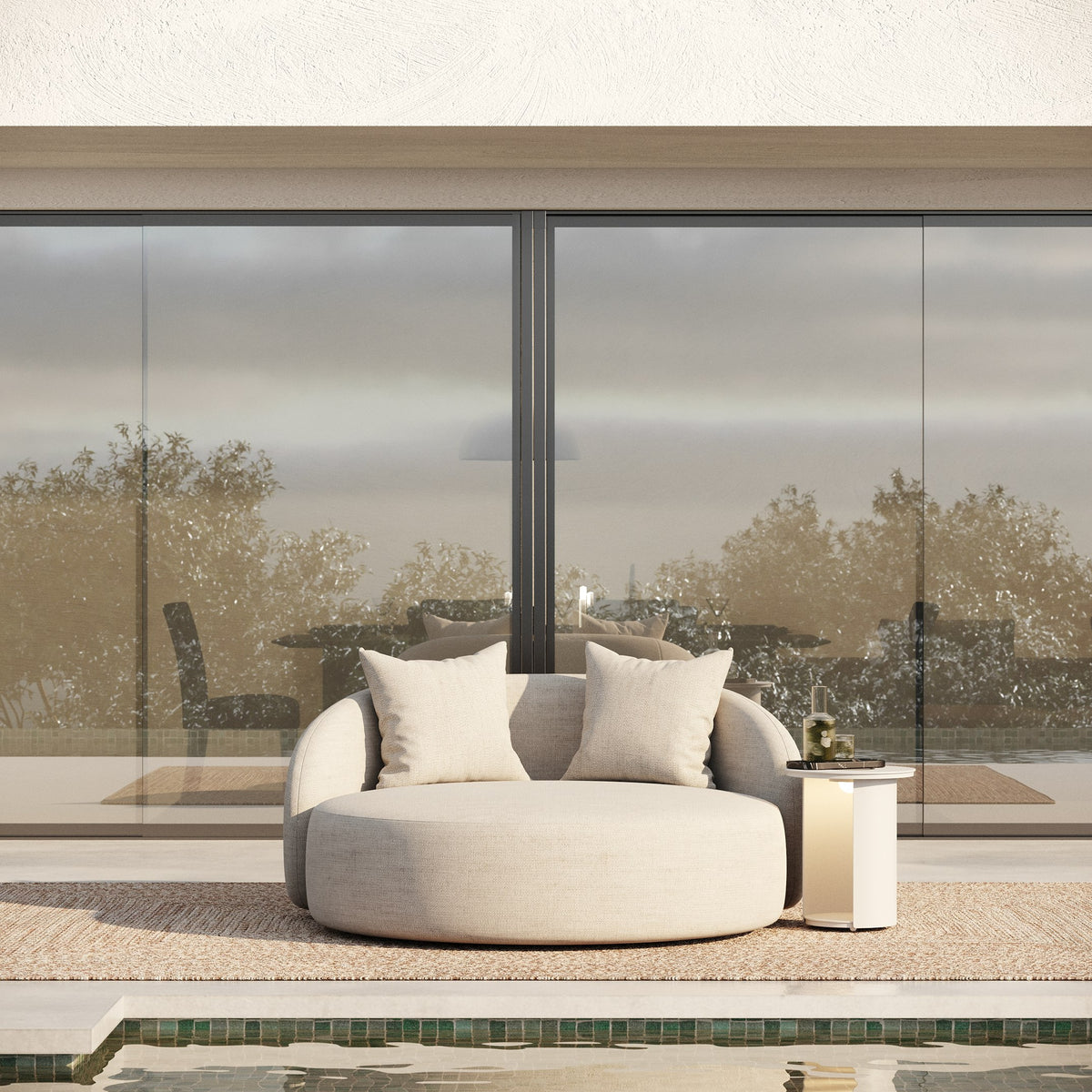 Tabarca Outdoor Beige Fabric Bed