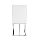 Modrest Frankie Modern White & Brushed Stainless Steel Dining Chair