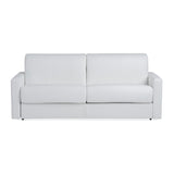Revers Italian Modern White Leather Queen Sofa bed