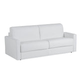 Revers Italian Modern White Leather Queen Sofa bed