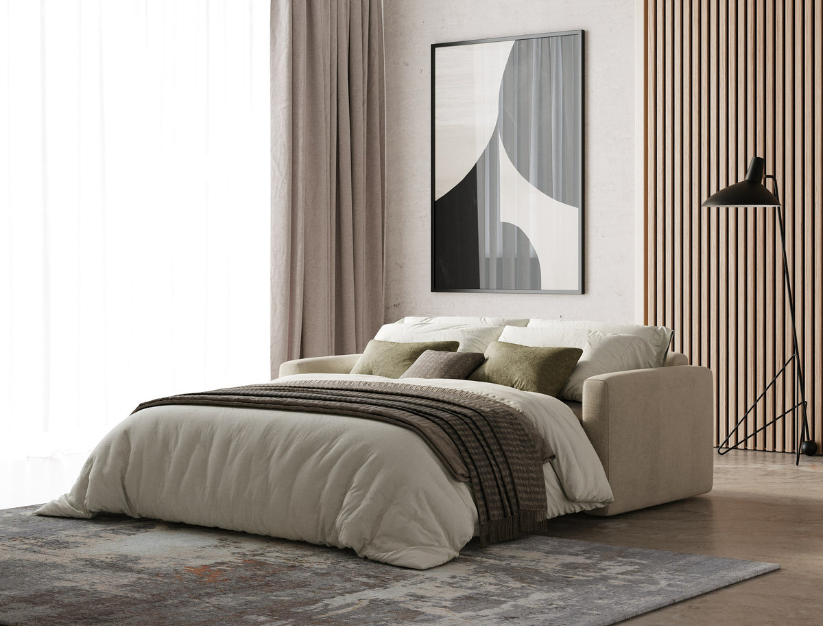 Revers Italian Modern Sand Fabric 55" Sofa bed