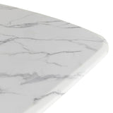 Reynold Glam Faux Marble + Gold Stainless Steel Dining Table