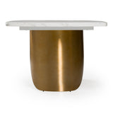 Reynold Glam Faux Marble + Gold Stainless Steel 94-Inch Dining Table