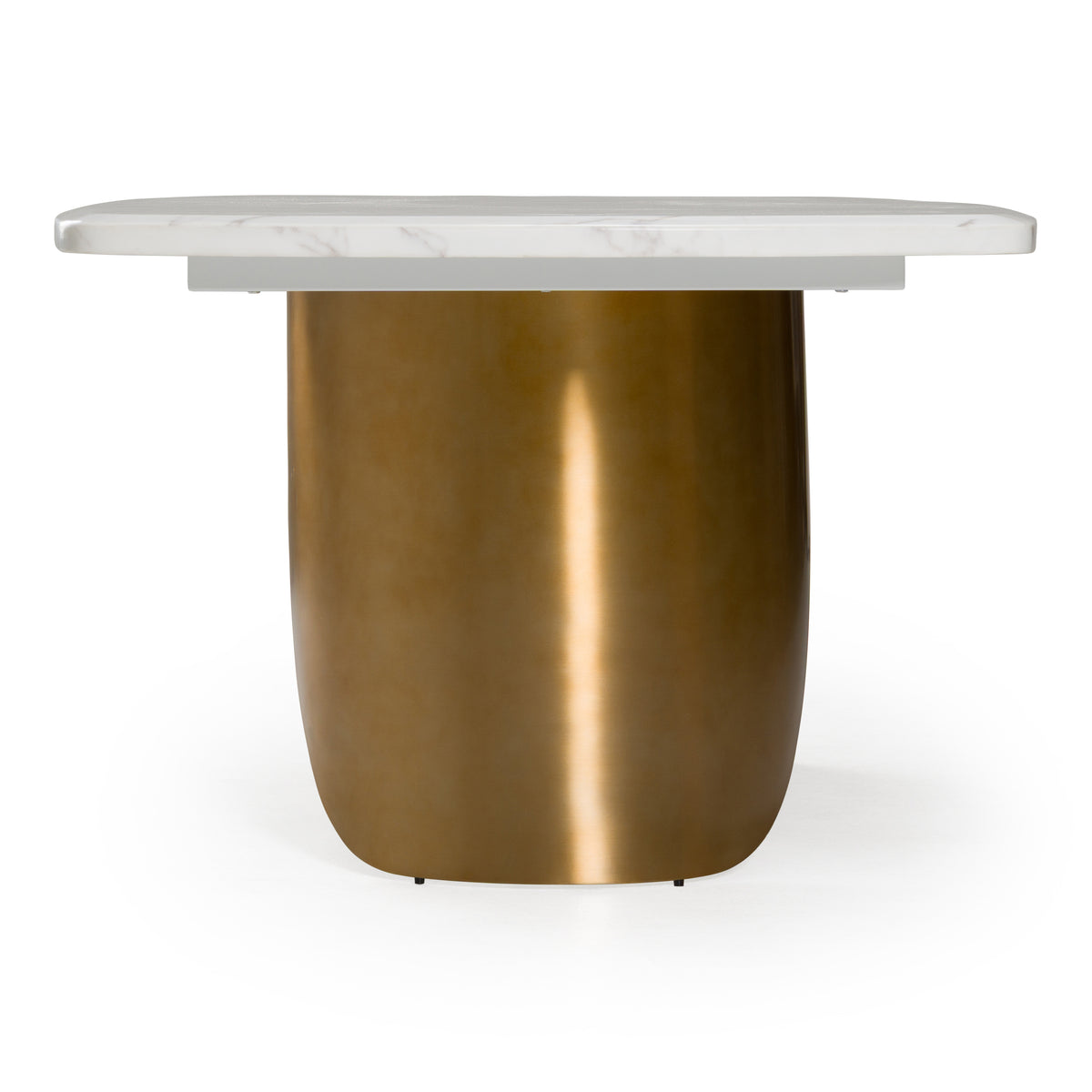 Reynold Glam Faux Marble + Gold Stainless Steel 94-Inch Dining Table