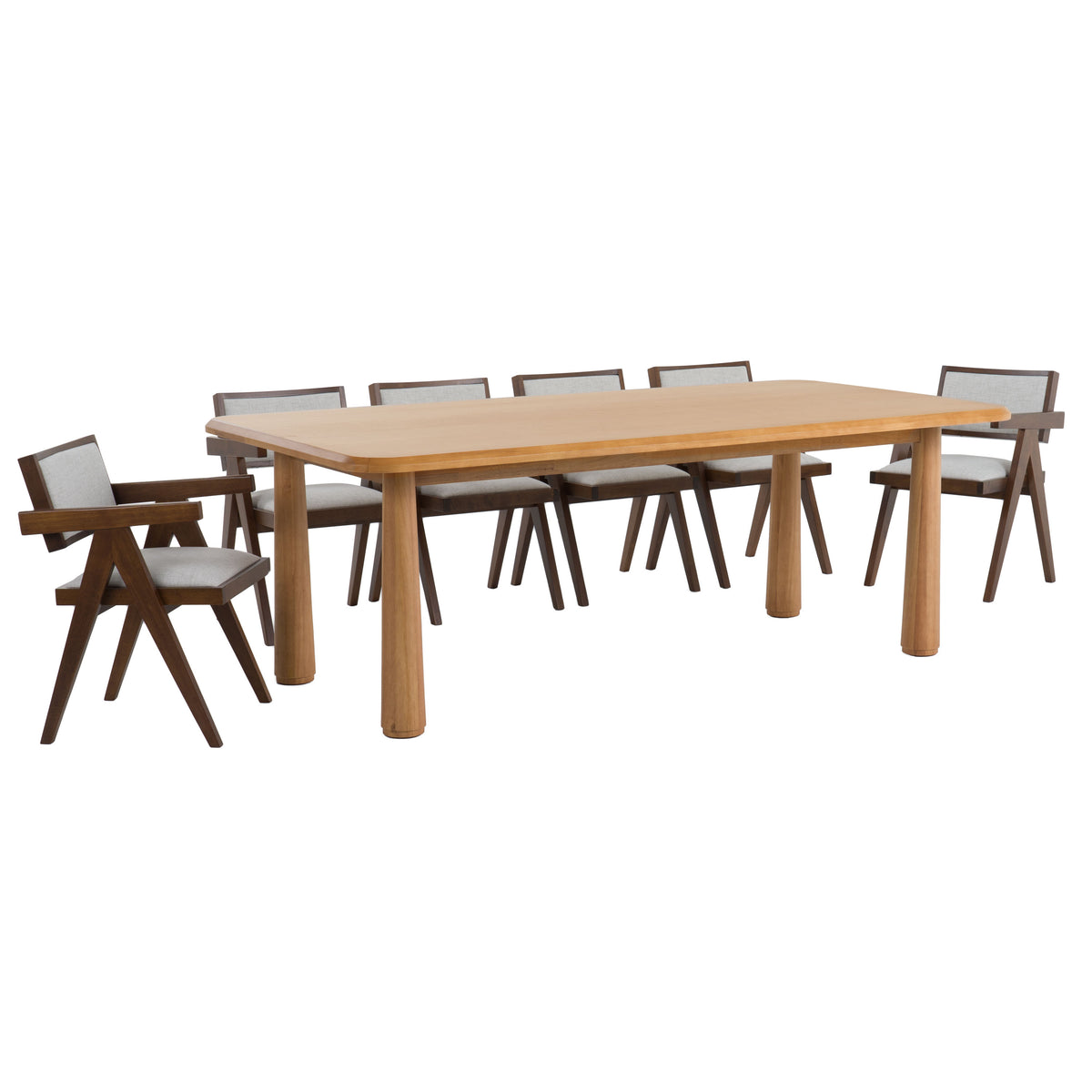 Rhea Modern 87" Natural Acacia Rectangular Dining Table