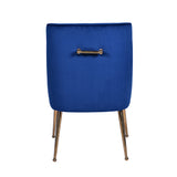 Castana Modern Blue Velvet & Gold Dining Chair (Set of 2)