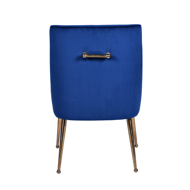 Castana Modern Blue Velvet & Gold Dining Chair (Set of 2)