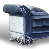 Rita Transitional Velour Fabric Bench