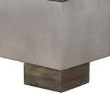 Delaware Modern Concrete & Acacia Rectangular Coffee Table