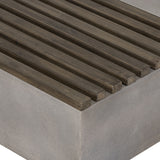 Modrest Delaware Modern Concrete & Acacia Square Coffee Table