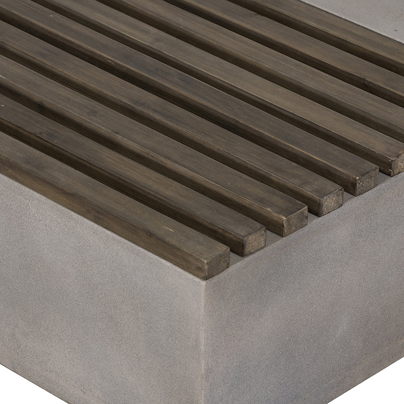 Modrest Delaware Modern Concrete & Acacia Square Coffee Table