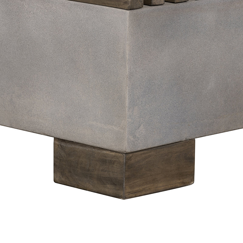 Delaware Modern Concrete & Acacia Square Coffee Table