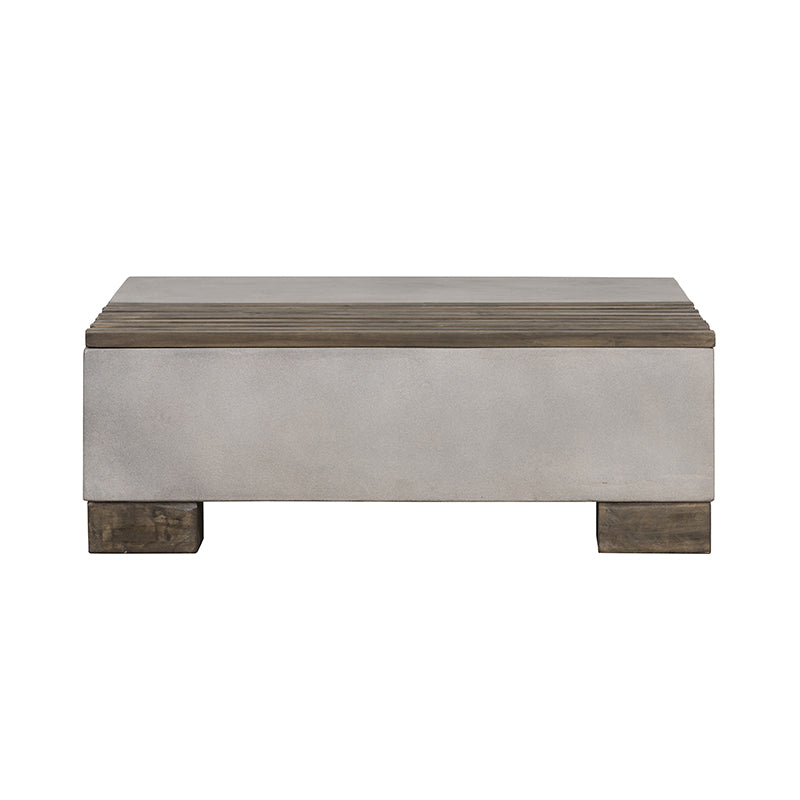 Delaware Modern Concrete & Acacia Square Coffee Table