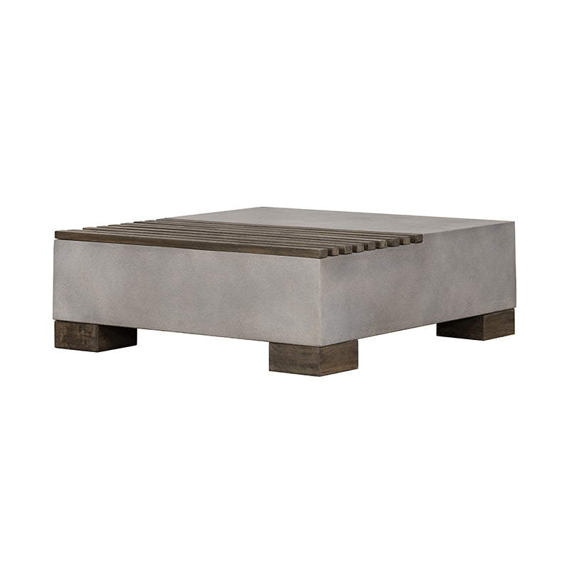 Mielcasa | Grey Modrest Delaware Modern Concrete & Acacia Square Coffee Table | SKU VGLBRIVI-CF85-01 | MPN: 76131 | Free Delivery & Free Return