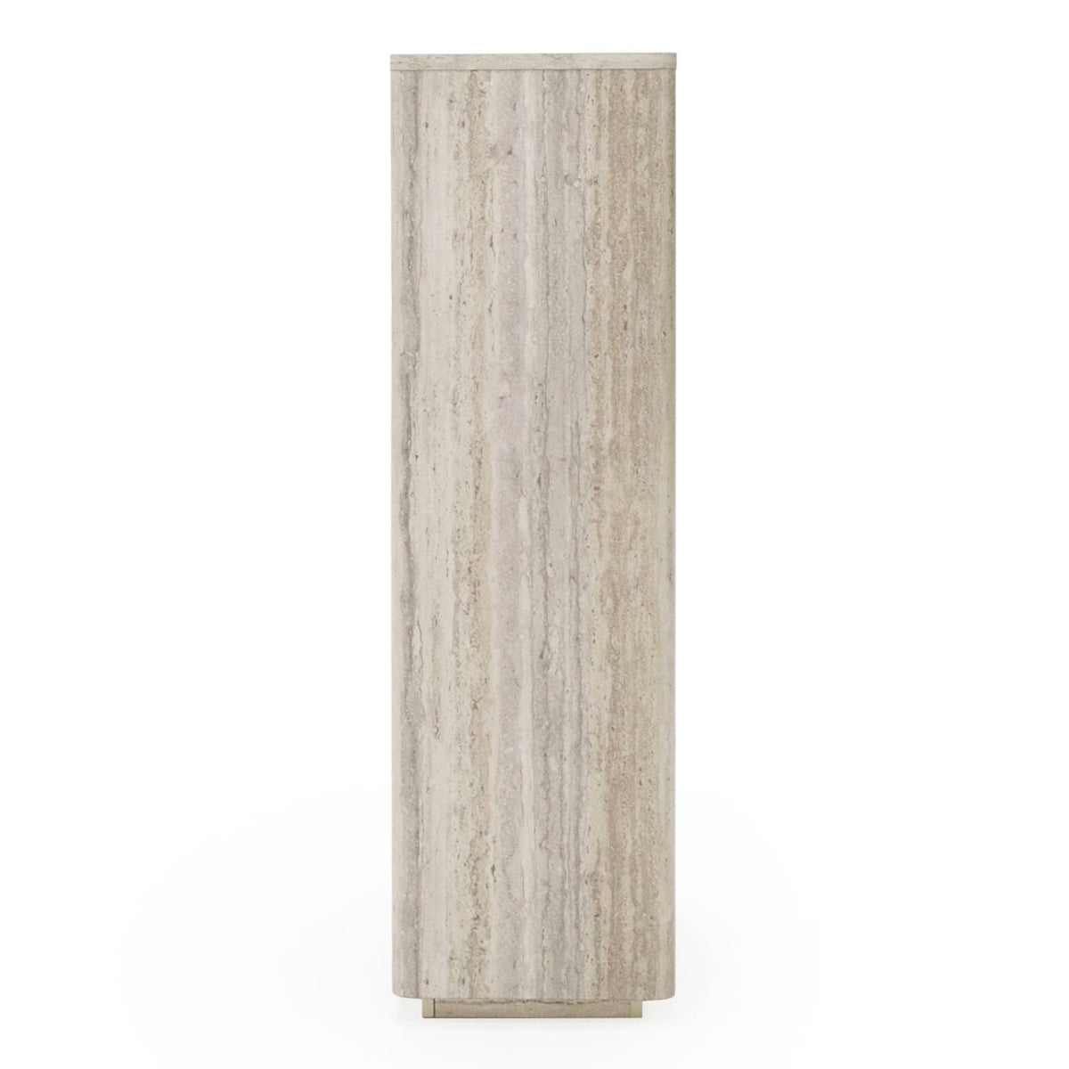 Roma Modern Faux Travertine + Gold Bookcase