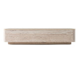 Roma Modern Faux Travertine Rectangular Coffee Table